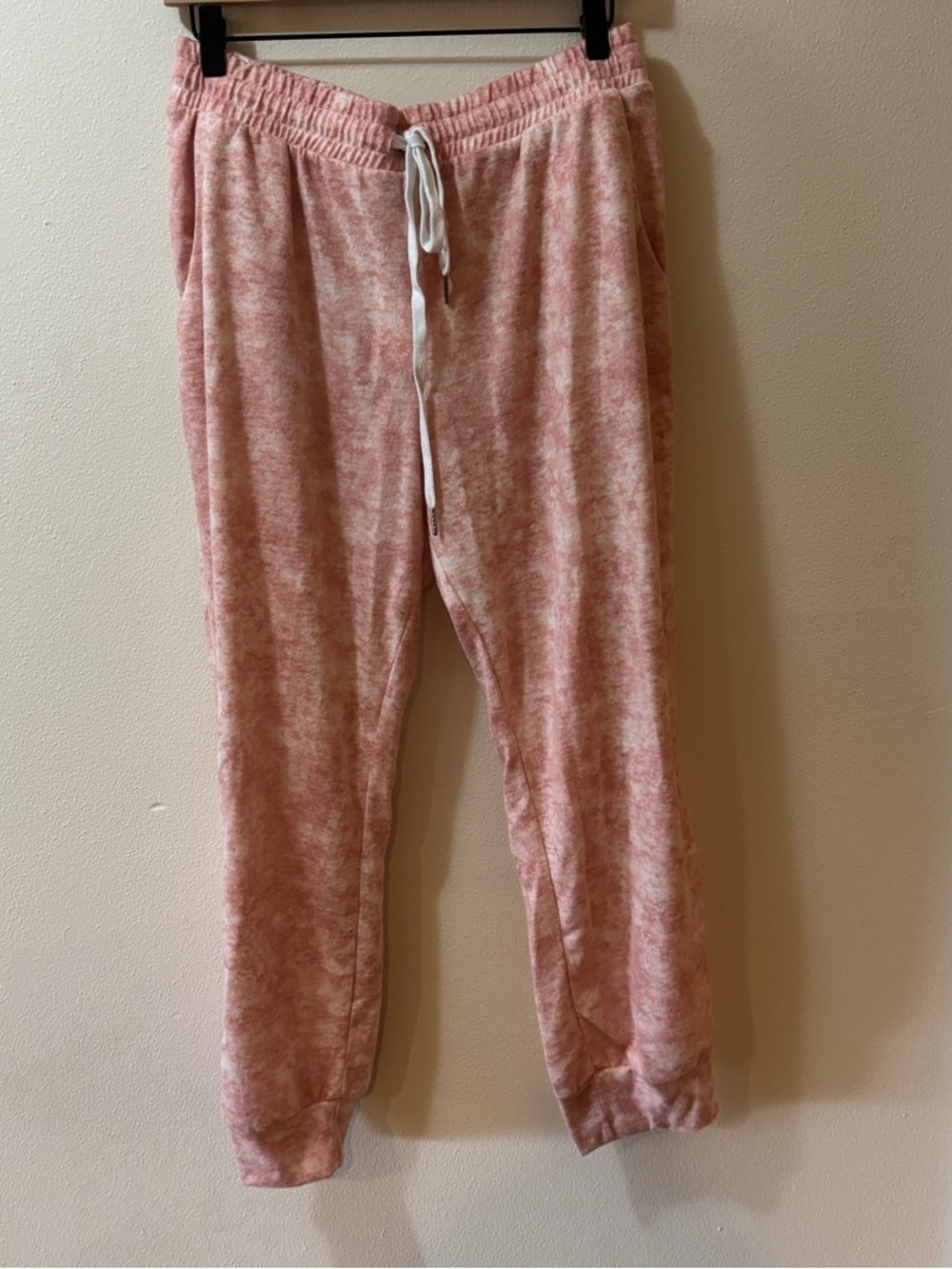 Kittenish Blush Pink White Marble Lounge Joggers-NWT